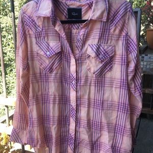 Rails lightweight plaid button-down